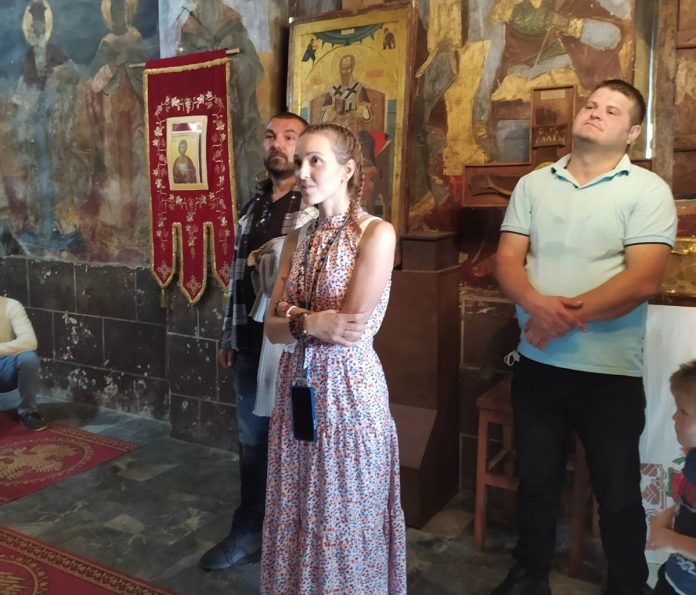 Jelena Đoković u crkvi Svetog Stefana, Velika Hoča