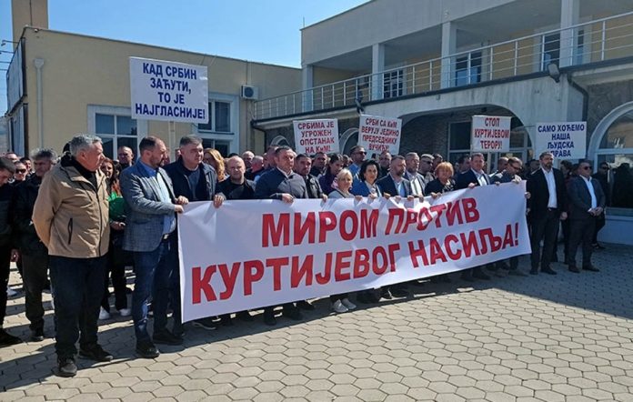 Sa protesta zbog onemogućavanja glasanja na srpskim izborima, Gračanica mart ove godine (Foto: arhiva Kim)