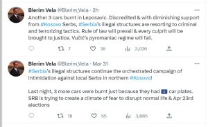 Šef kabineta Osmani o paljenju automobila: Propašće Vučićev piromanski režim 1 Capture