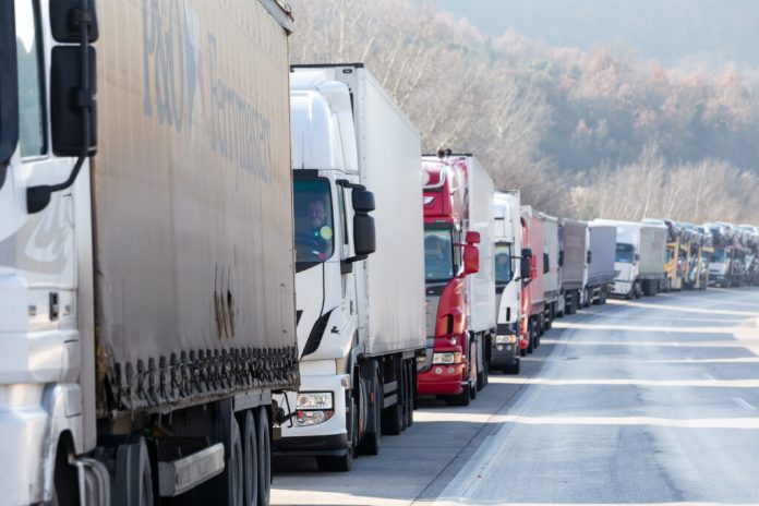 Promachonas,,Greece,-,February,7,2016,:international,Transport,Trucks,Are