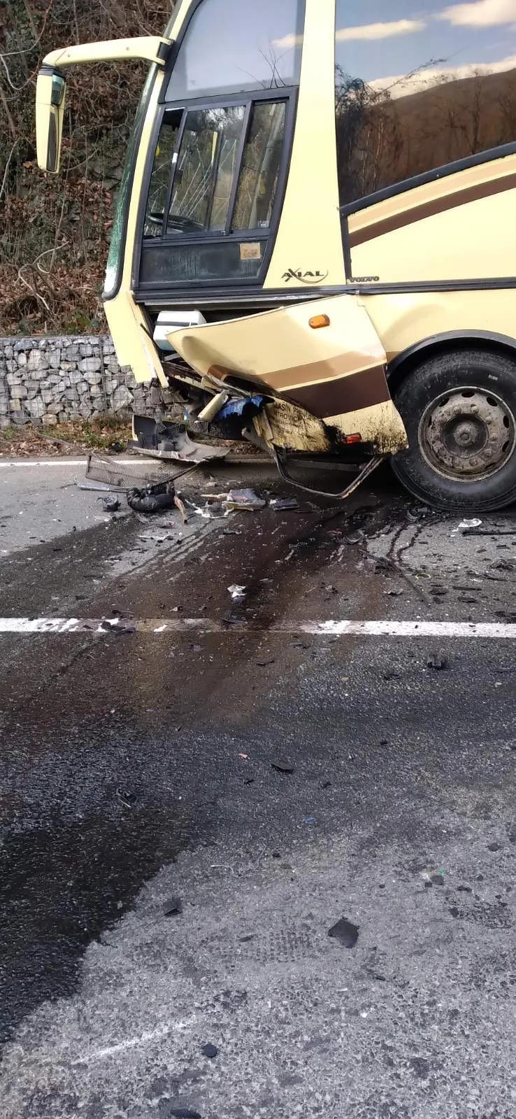 Sudar autobusa i automobila na Ibarskoj magistrali 2 Sudar na Ibarskoj magistrali (Foto: Radio Goraždevac)