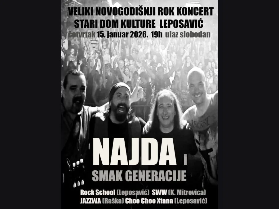 Novogodišnji rok koncert večeras u Leposaviću 1 Foto: Dom kulture Leposavić